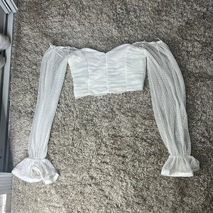 White cropped blouse